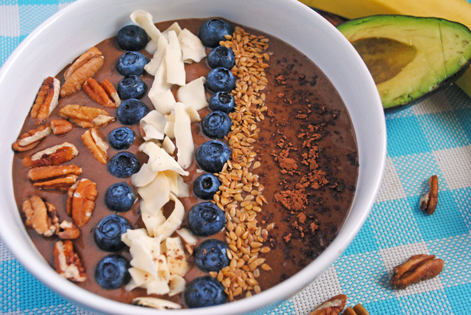 Chocolate Banana Avocado Smoothie Bowl | Emilie Eats