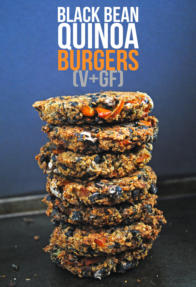 Easy baked black bean quinoa burgers that are filled with plant protein and perfect for end-of-the-summer cookouts!