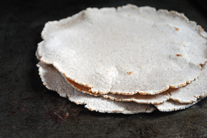 stack of oat flour tortillas