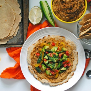 Put a little Mexican twist on traditional hummus with a little chipotle spice, paired with naturally gluten-free oat tortillas for a satisfying vegan meal.