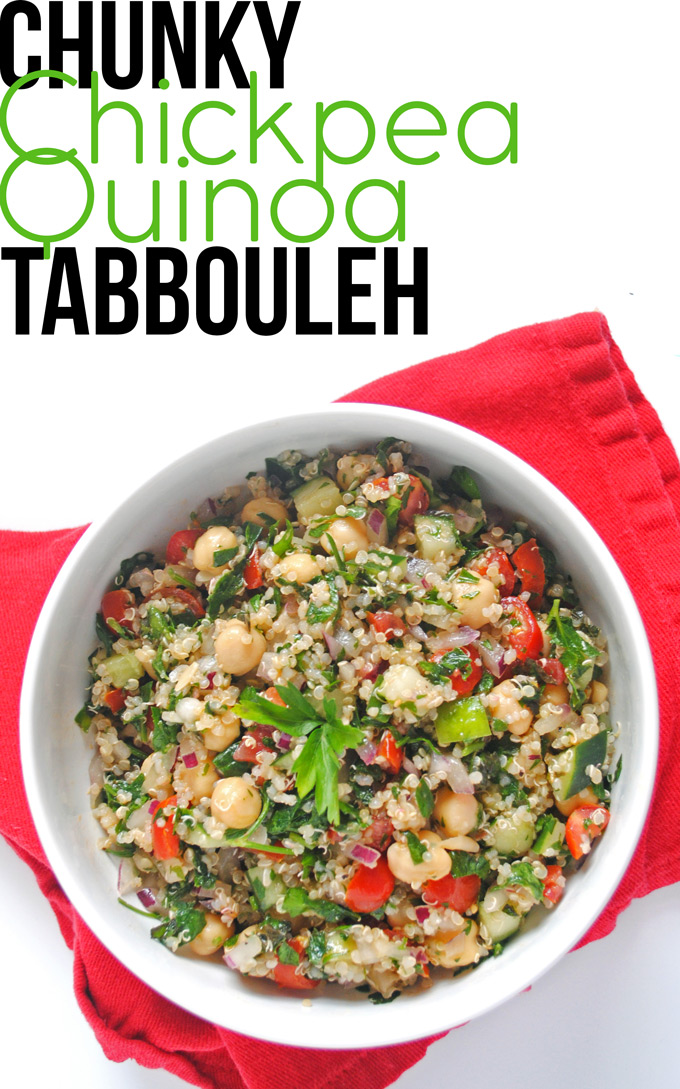 Chunky Chickpea Quinoa Tabbouleh | Emilie Eats