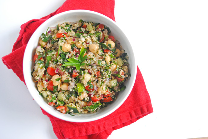 Chunky Chickpea Quinoa Tabbouleh | Emilie Eats