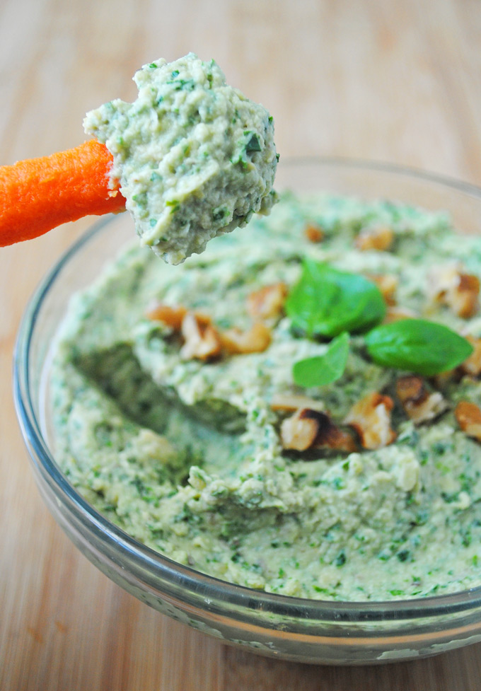 A combination of two delicious dips, this Kale Pesto Hummus is full of fresh basil flavor, plant-based protein from chickpeas, and your daily greens!