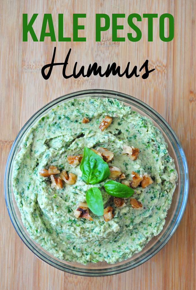 A combination of two delicious dips, this Kale Pesto Hummus is full of fresh basil flavor, plant-based protein from chickpeas, and your daily greens!