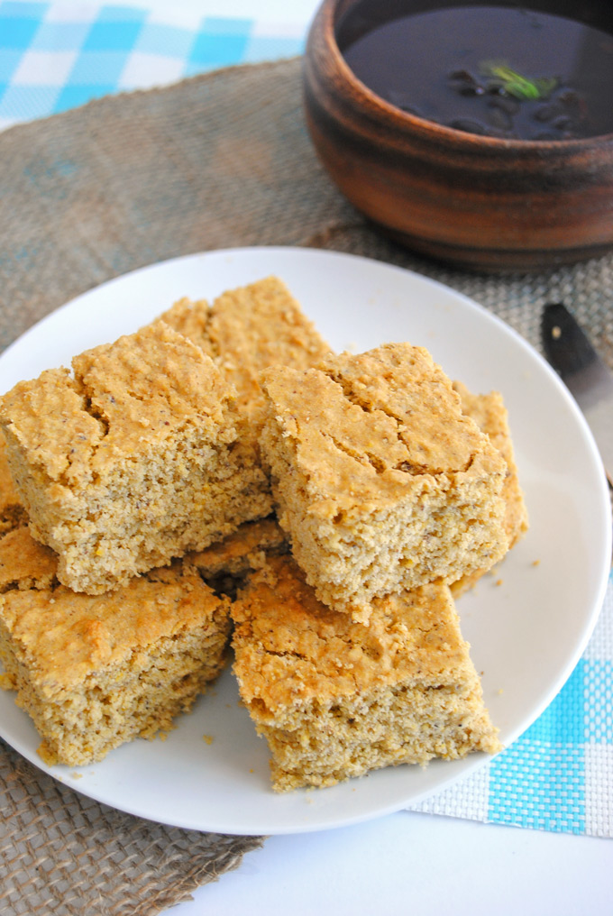 This healthy cornbread is vegan, gluten-free, & perfect as a side dish for your next dinner party. No refined flour, butter, or sugar!