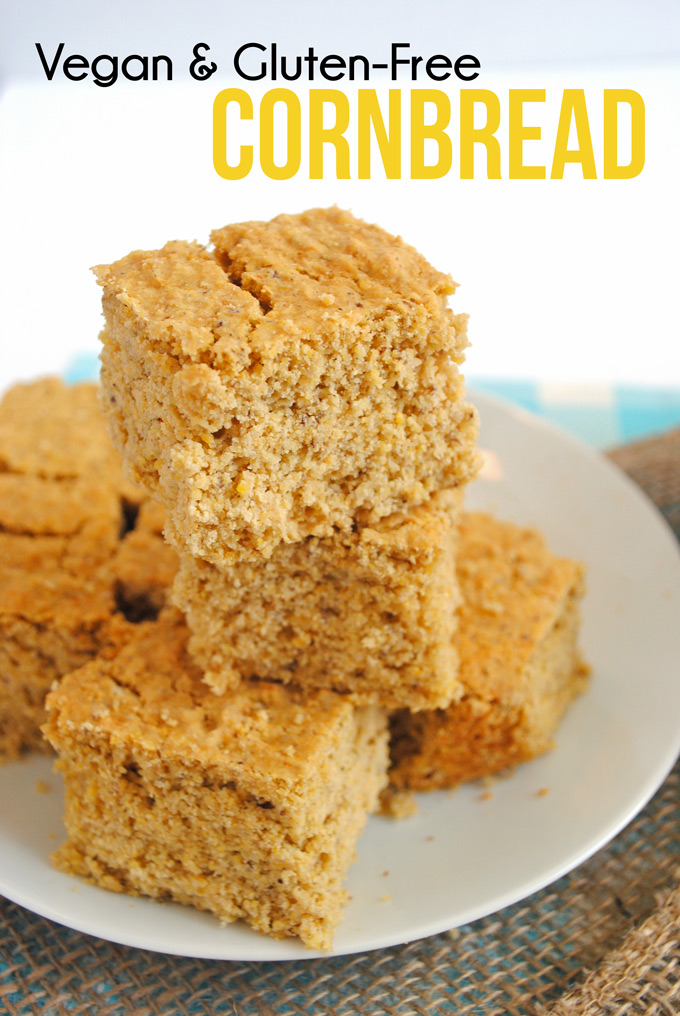 This healthy cornbread is vegan, gluten-free, & perfect as a side dish for your next dinner party. No refined flour, butter, or sugar!