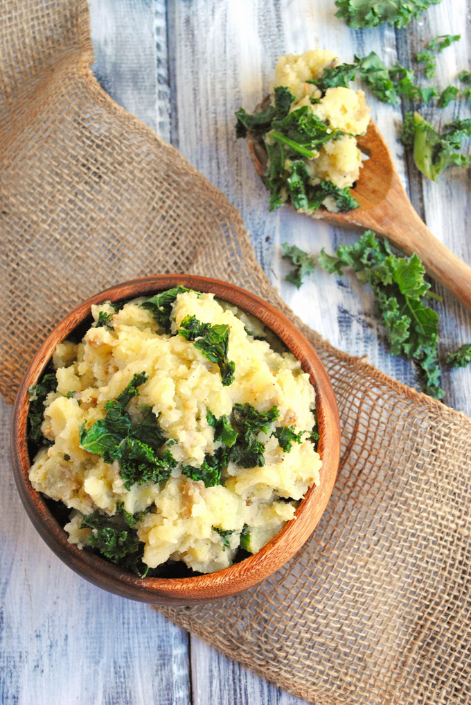 Make these creamy, delicious Vegan Mashed Potatoes for your next dinner party! Garlicky kale packs serious nutrition into this comforting side dish.