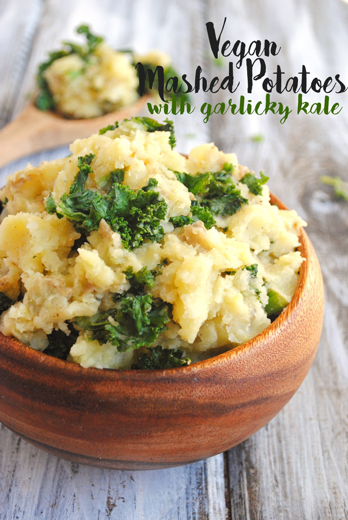 Make these creamy, delicious Vegan Mashed Potatoes for your next dinner party! Garlicky kale packs serious nutrition into this comforting side dish.