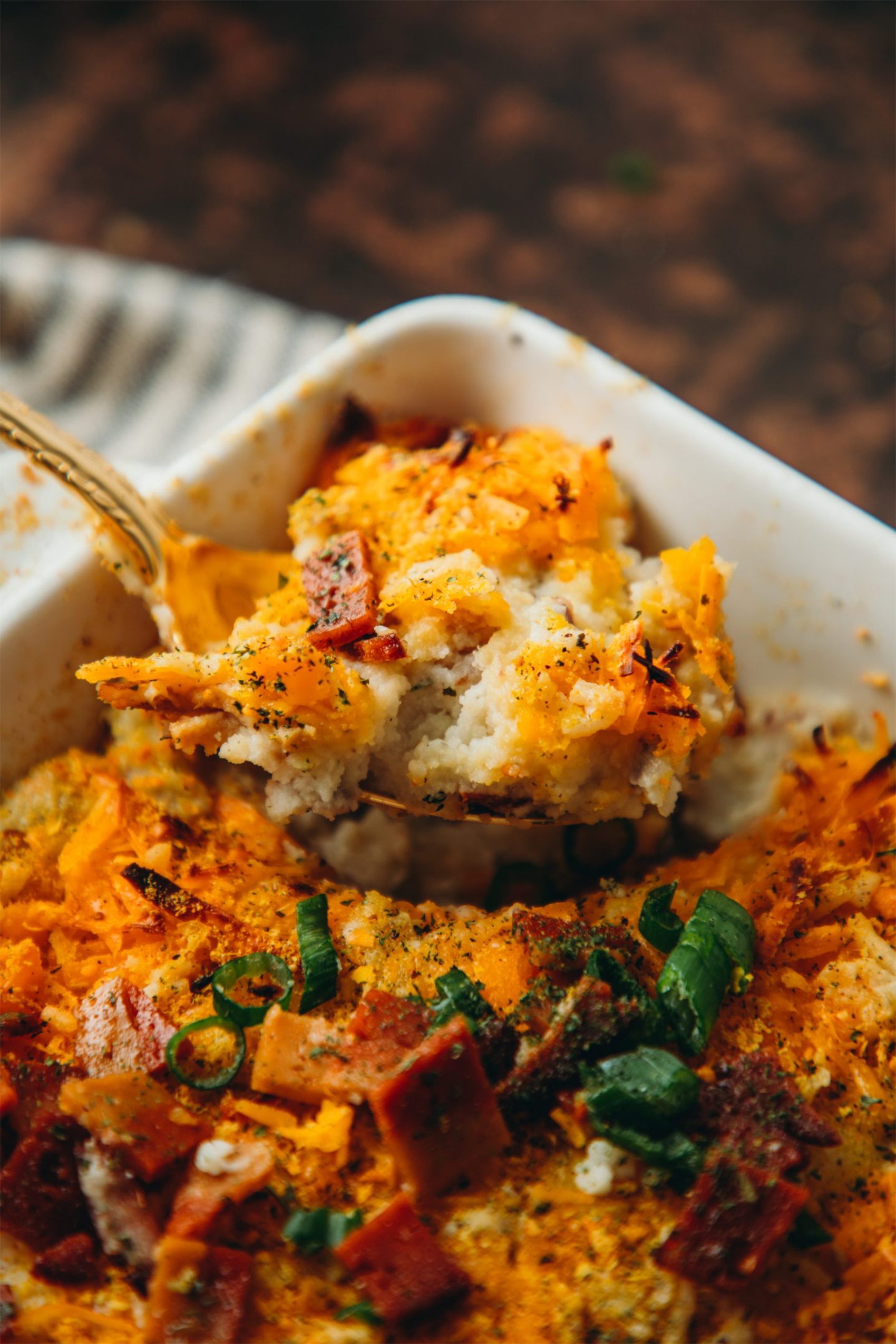 a batch of loaded potato casserole