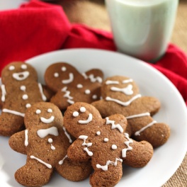 These adorable Vegan Gingerbread Cookies have that classic gingerbread spice and hint of sweetness, but they're whole wheat and made with real ingredients!