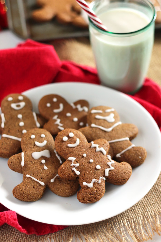 These adorable Vegan Gingerbread Cookies have that classic gingerbread spice and hint of sweetness, but they're whole wheat and made with real ingredients!