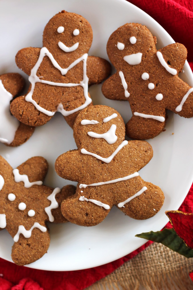 These adorable Vegan Gingerbread Cookies have that classic gingerbread spice and hint of sweetness, but they're whole wheat and made with real ingredients!