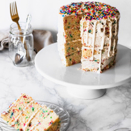 a vegan funfetti cake