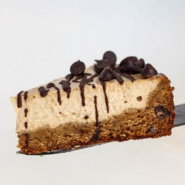 This Vegan Cheesecake with Chocolate Chip Cookie Crust is unbelievably creamy & tastes like the real thing, without dairy. A combination of two classics!