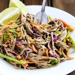 A healthy 15-minute meal, these Spicy Vegetable Peanut Soba Noodles are full of fresh vegetables and tossed in a light (and flavorful!) peanut sauce!