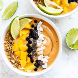 Fruity & sweet with a twist, this Mango Lime Smoothie Bowl is a great breakfast full of nutrition to keep you fueled during your day. Vegan & gluten-free!