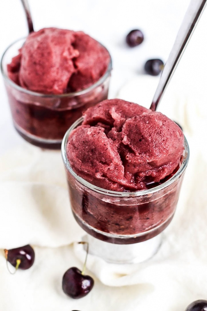 You only need three simple ingredients for this healthy & refreshing Cherry Watermelon Sorbet. A delicious, fruity treat that's vegan & gluten-free!