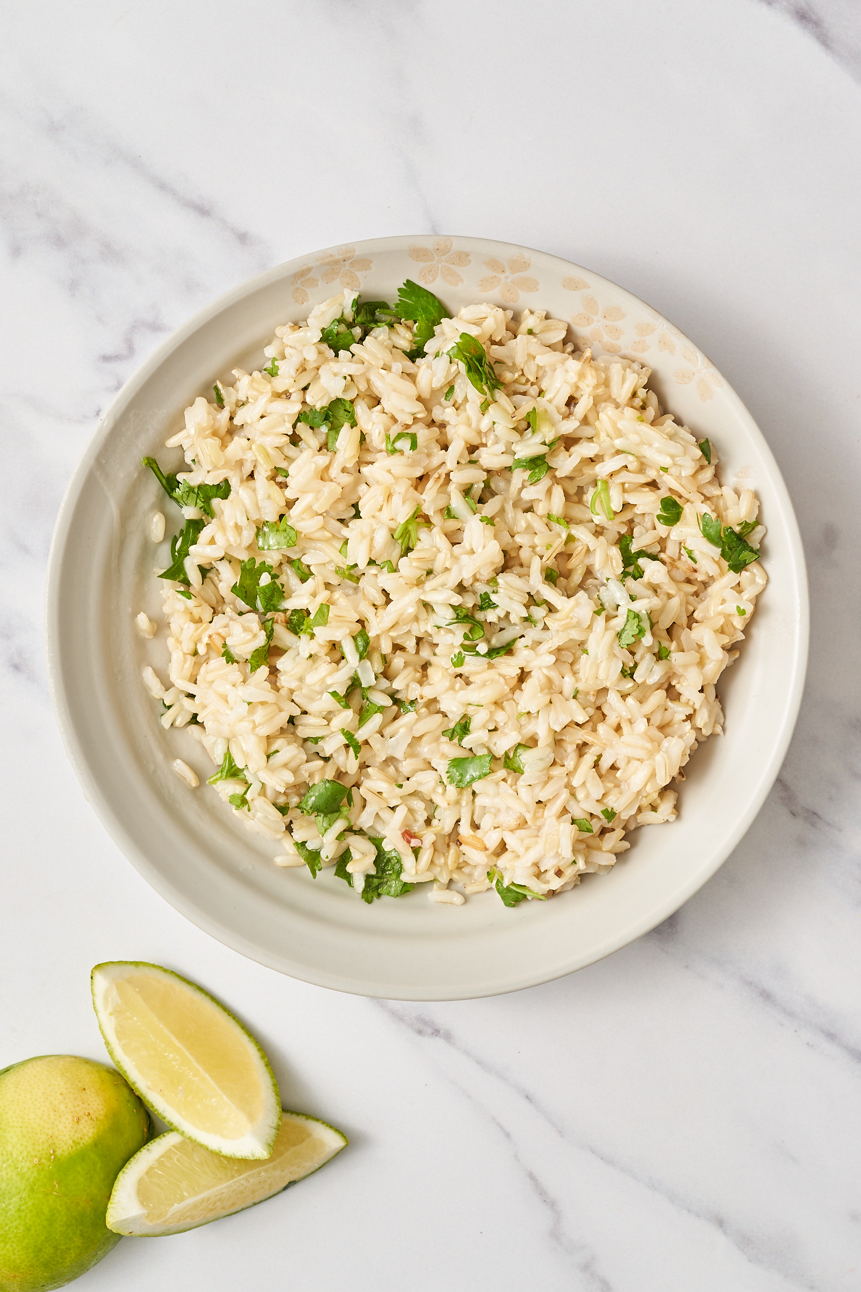 a bowl of cilantro lime brown rice