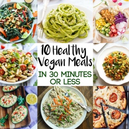 Crunched for time? You can still enjoy a healthy dinner! These 10 healthy vegan meals in 30 minutes or less will save you on busy weeknights.