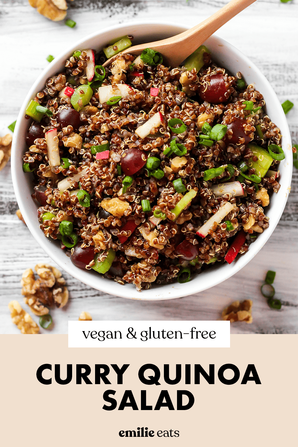Curry Quinoa Salad with Grapes and Walnuts – Emilie Eats