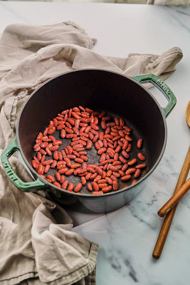 a pot of cajun style red beans