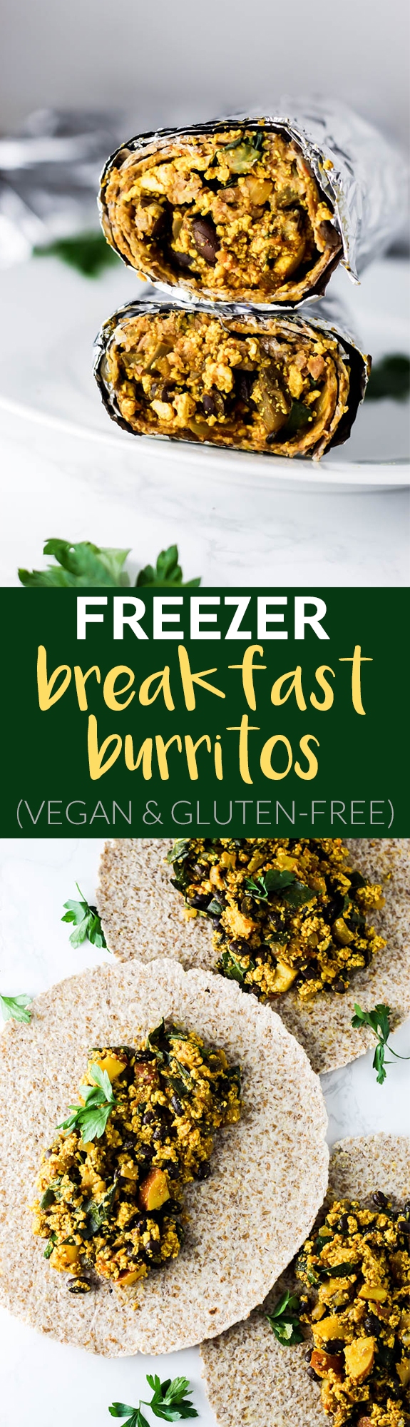 Save time in the morning by grabbing a prepped Vegan Breakfast Burrito from the freezer! It's full of protein to keep you satisfied during busy mornings.