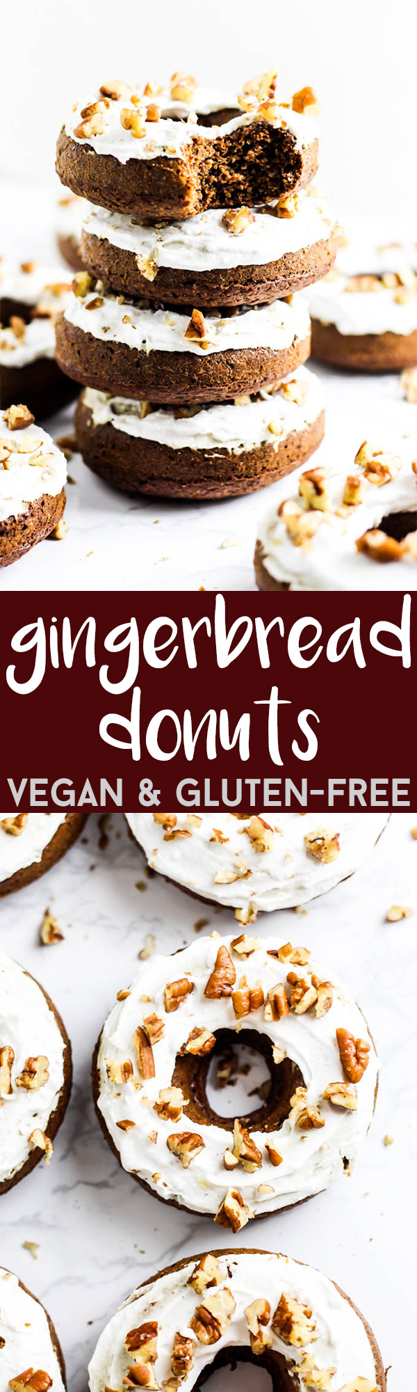 You won't believe these fluffy, delicious Gingerbread Donuts are vegan & gluten-free! They're the perfect dessert to make for the holidays. Or any day!