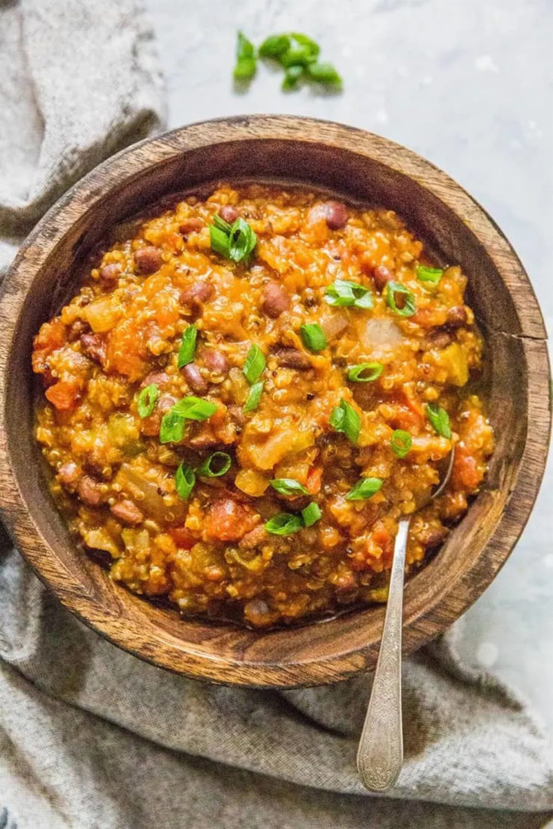 a bowl of red lentil stew