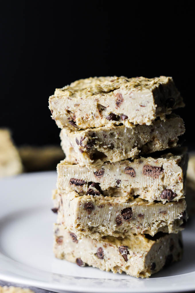 Yes, there's beans hiding in this Chickpea Cookie Dough Fudge! No baking required, vegan & gluten-free. A healthy dessert to satisfy your sweet tooth!