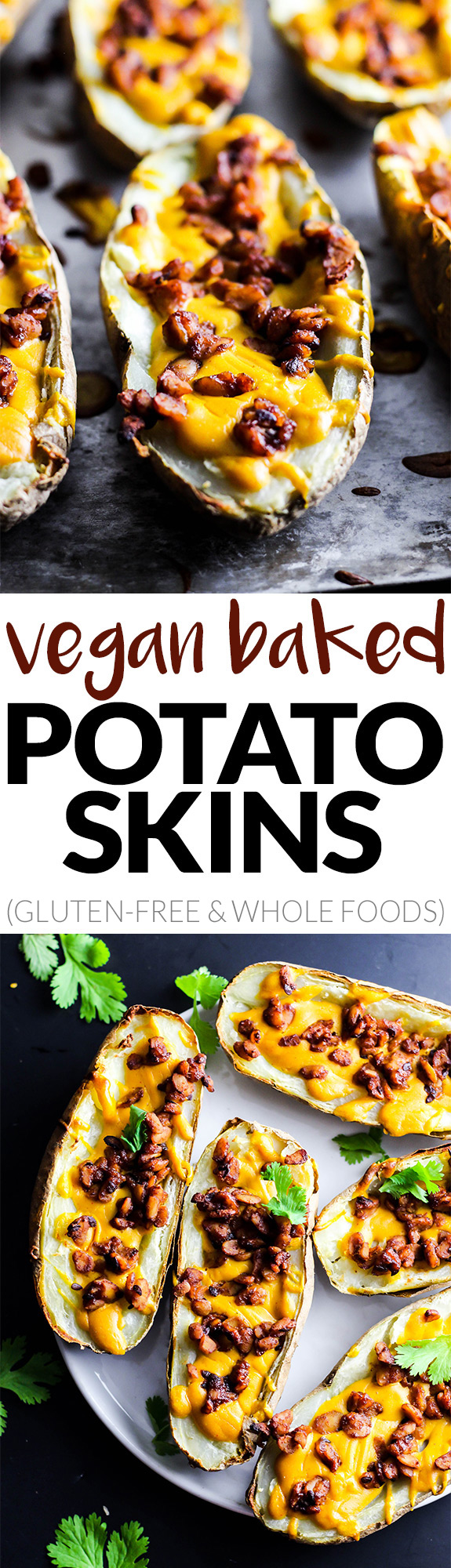 A delicious, vegan version of your favorite appetizer! Serve these Baked Potato Skins at your Superbowl party or any gathering to impress all your guests. Gluten-free & made with whole, plant foods.