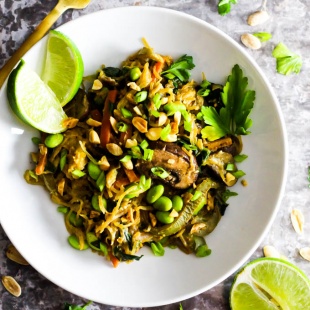 This Spaghetti Squash Peanut Stir Fry is an easy, hearty, vegetable-packed dinner that's done in just 1 hour. Vegan & gluten-free!