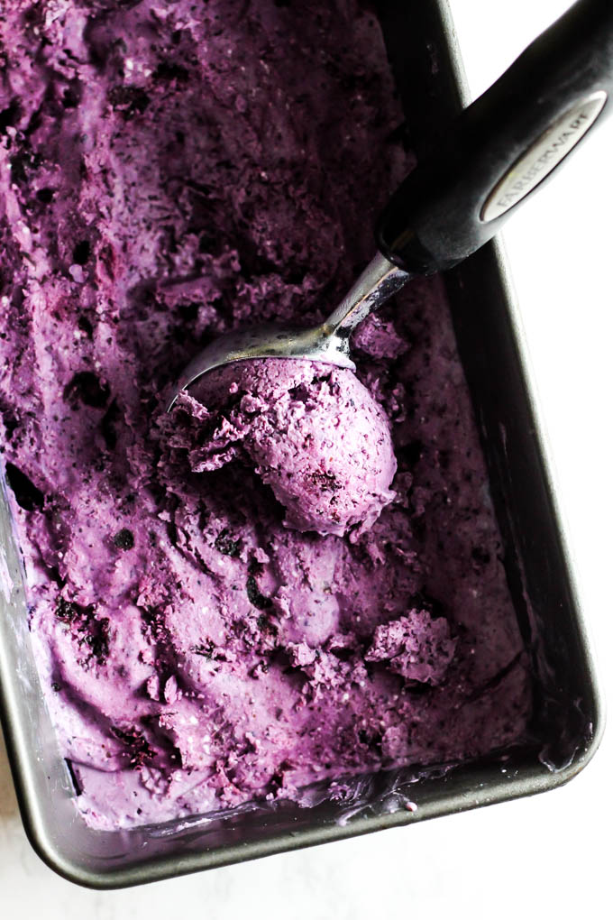 Cool off with a scoop of this refreshing Blueberry Vegan Frozen Yogurt! It's the perfect fruity dessert, plus you could even enjoy it for breakfast. Yum!