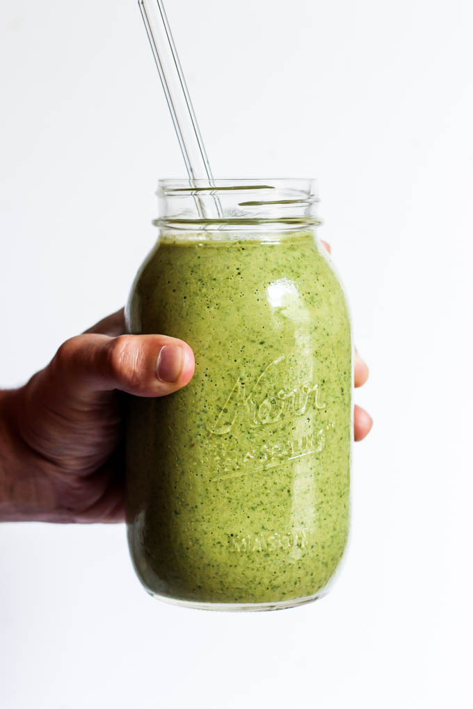 A healthy, refreshing breakfast or snack, this Banana Matcha Green Tea Smoothie is simple to throw together in a hurry. So creamy! (vegan & gluten-free)