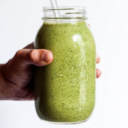 A healthy, refreshing breakfast or snack, this Banana Matcha Green Tea Smoothie is simple to throw together in a hurry. So creamy! (vegan & gluten-free)