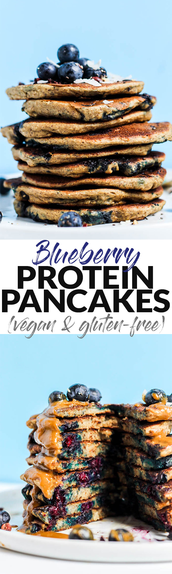 Blueberry Vegan Protein Pancakes - Cotter Crunch