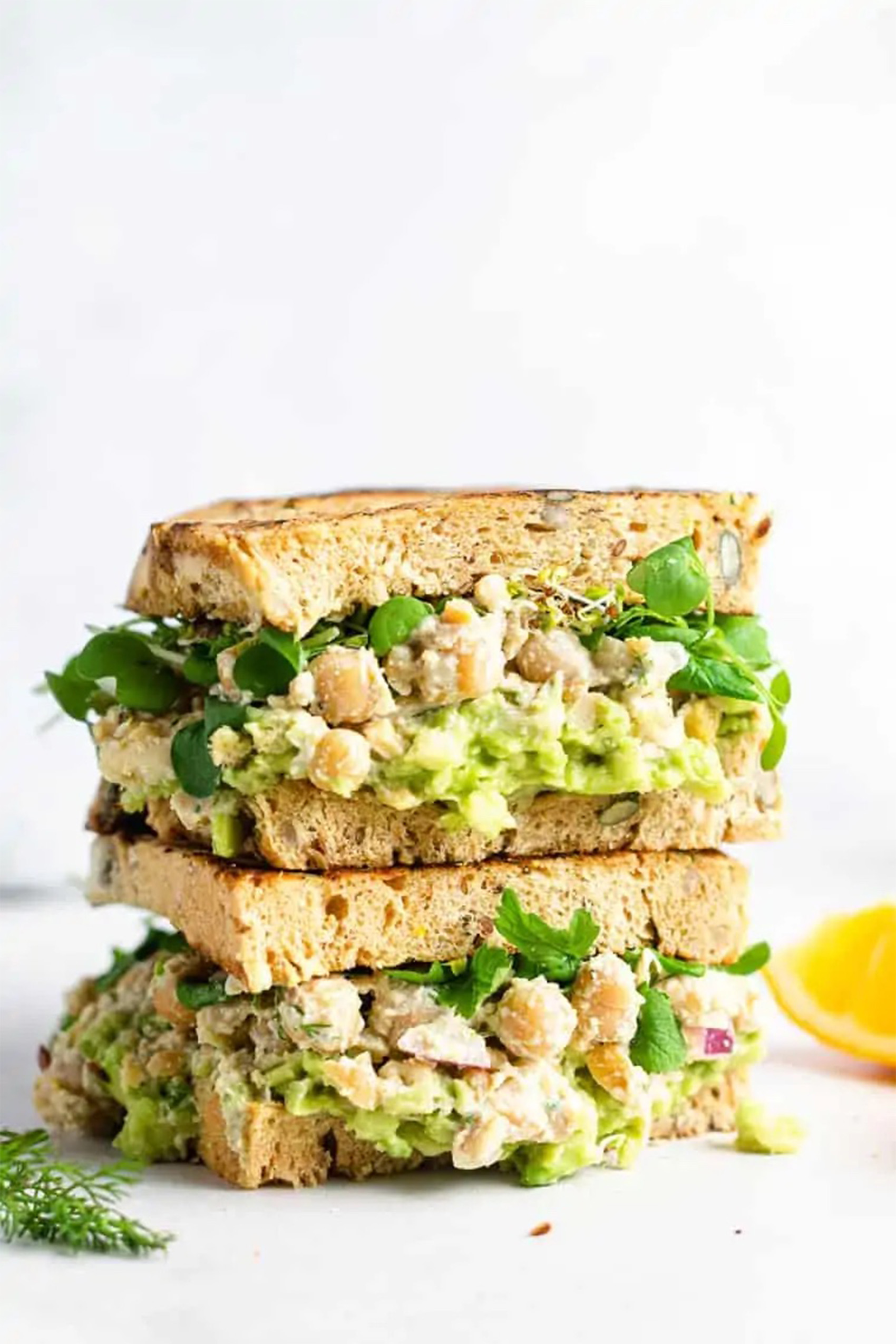 a vegan chickpea salad sandwich