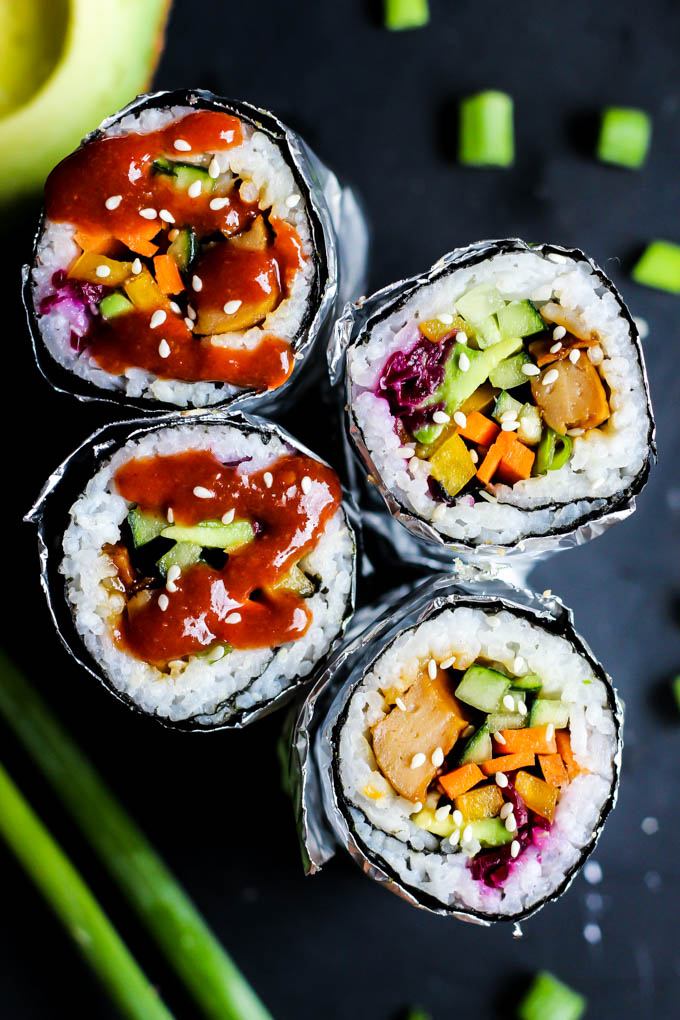 You may never go back to traditional sushi after one bite of this Vegan Teriyaki Sushi Burrito! It's perfect for taking on-the-go. Satisfying & delicious!