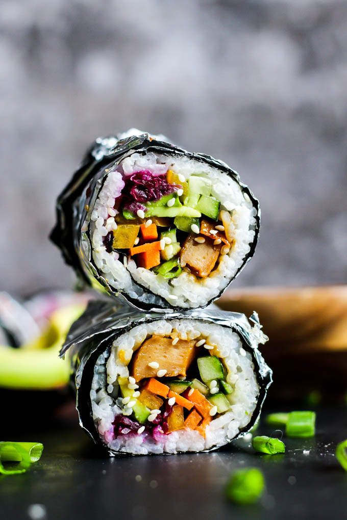 You may never go back to traditional sushi after one bite of this Vegan Teriyaki Sushi Burrito! It's perfect for taking on-the-go. Satisfying & delicious!