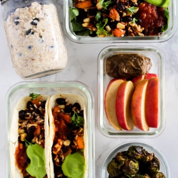 You only need a little time & a handful of ingredients for these 4 vegan meal prep recipes! Prepare them early to have a day's worth of meals ready to go.