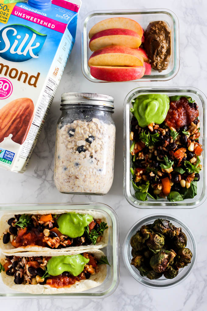 You only need a little time & a handful of ingredients for these 4 vegan meal prep recipes! Prepare them early to have a day's worth of meals ready to go.