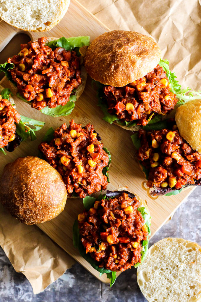 a collection of vegan sliders