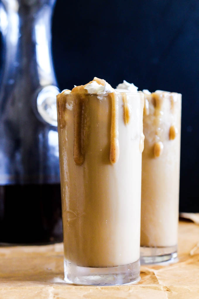 Iced Coffee Recipe with Salted Caramel