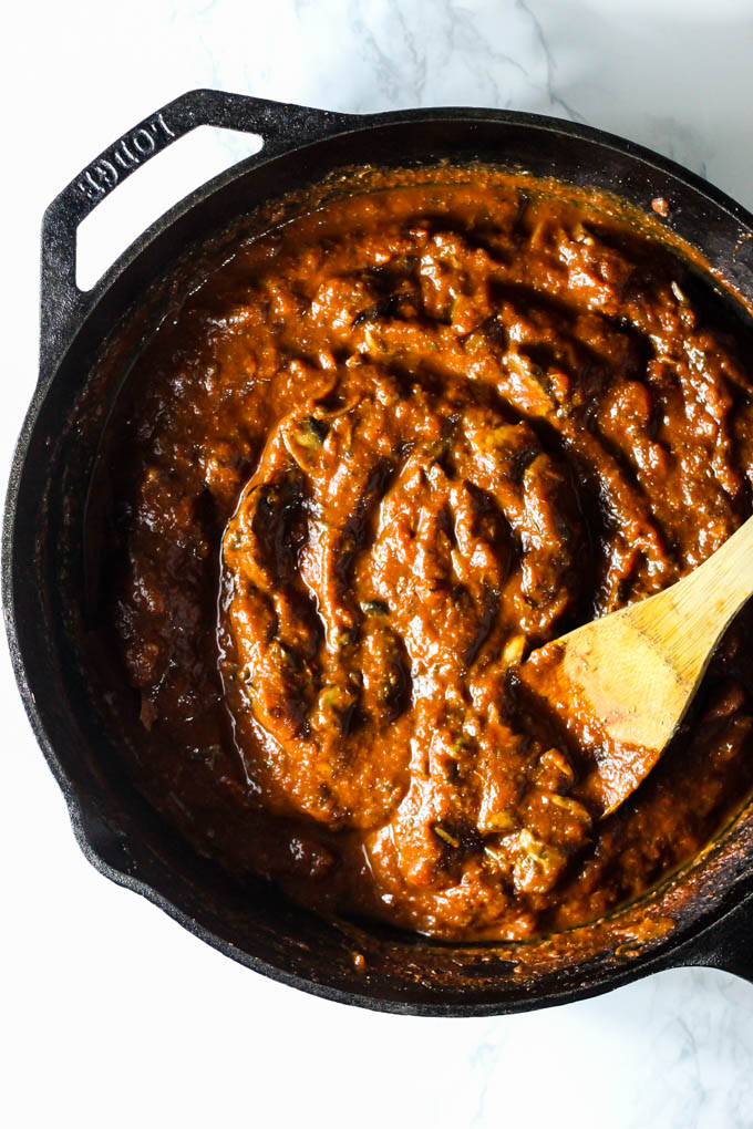 This Mushroom Spaghetti Squash recipe is a delicious, wholesome way to use seasonal squash! It's topped with a hearty mushroom sauce & vegan meatballs. (vegan & gluten-free)