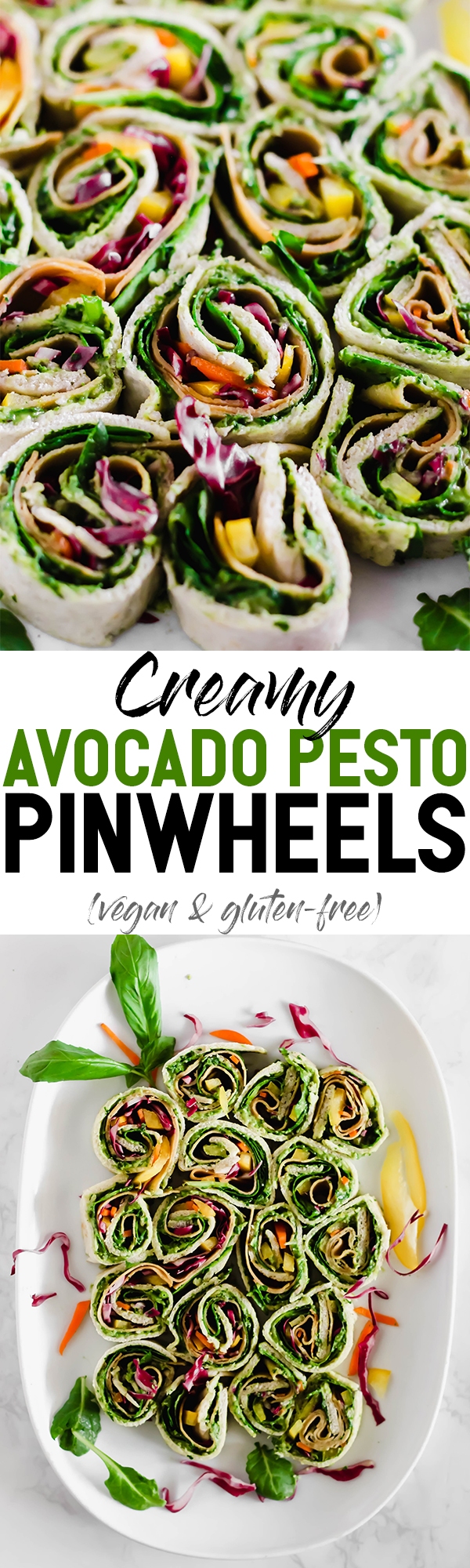 Your game day appetizer tray is not complete without these Avocado Deviled Potatoes & Creamy Avocado Pesto Pinwheels—easy plant-based finger foods for kids and adults alike!