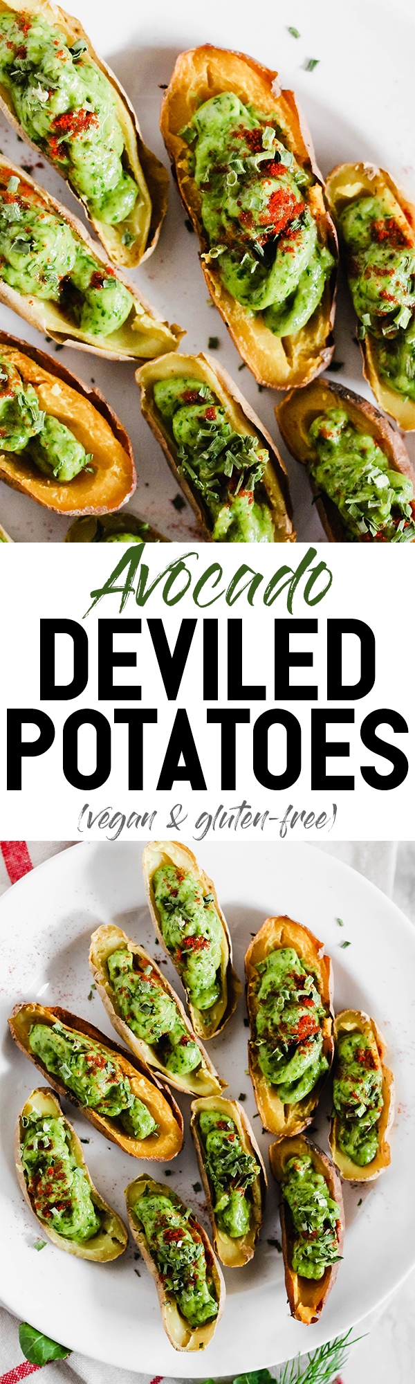 Your game day appetizer tray is not complete without these Avocado Deviled Potatoes & Creamy Avocado Pesto Pinwheels—easy plant-based finger foods for kids and adults alike!