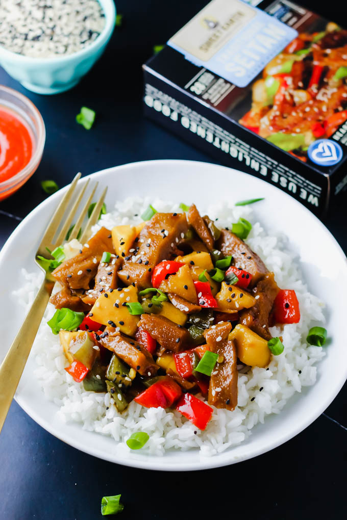 Sweet, savory, tangy... this Vegetable Mango Stir Fry does it all! Protein-rich seitan and fresh vegetables are coated in a homemade teriyaki sauce and served over rice. Move over, take-out! (vegan)