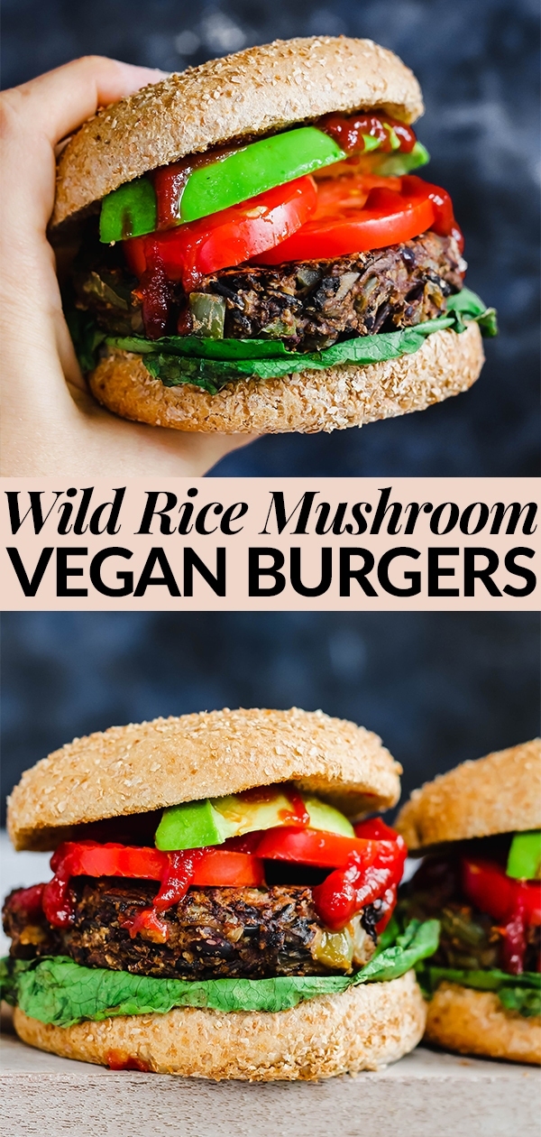 These aren't sad veggie burgers. These are hearty, dense, smoky Wild Rice Mushroom Veggie Burgers that will please everyone at the dinner table! Serve them on a whole-wheat bun with veggies & ketchup for a balanced vegan meal.