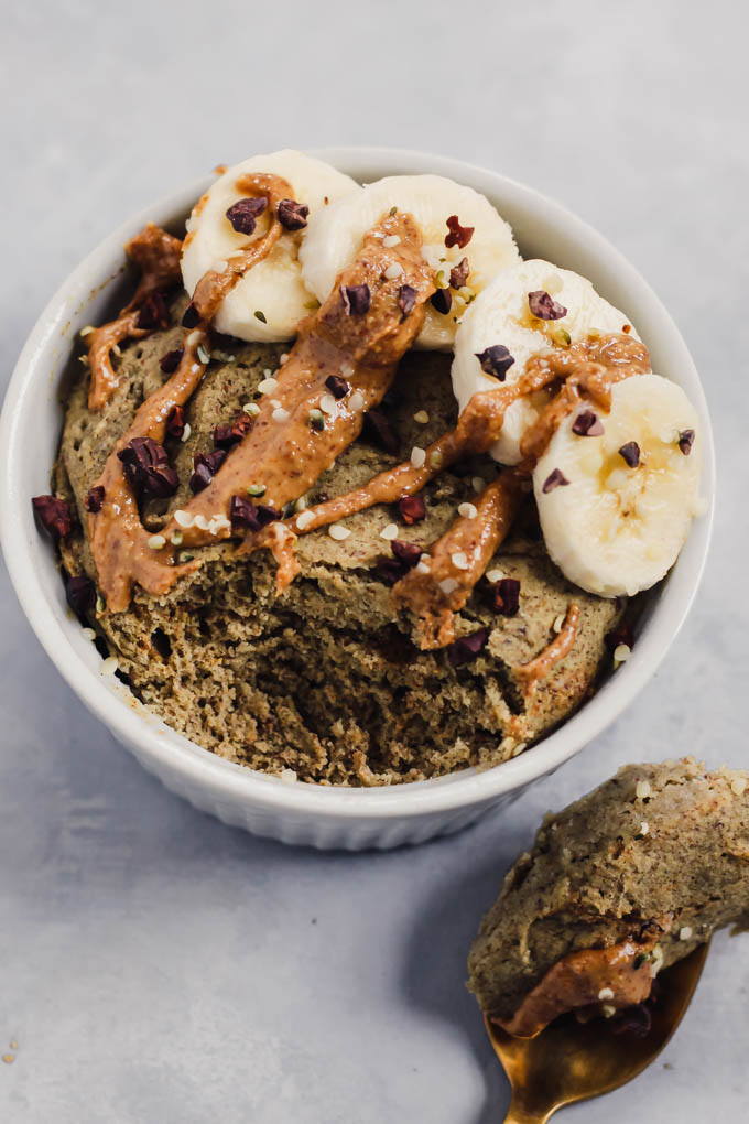 Ready in under 10 minutes, this Microwave Buckwheat Breakfast Cake is a healthy, filling breakfast to make in a hurry. It's vegan, gluten-free, and packed with whole grains!