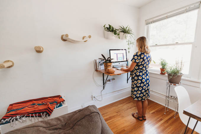 Check out my renter-friendly, affordable apartment makeover—from basic and beige to a bright, boho, modern space full of plants and DIYs! 