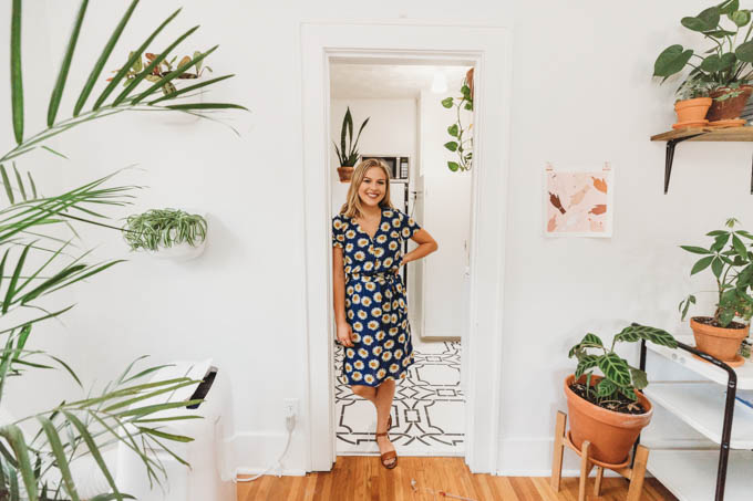 Check out my renter-friendly, affordable apartment makeover—from basic and beige to a bright, boho, modern space full of plants and DIYs! 